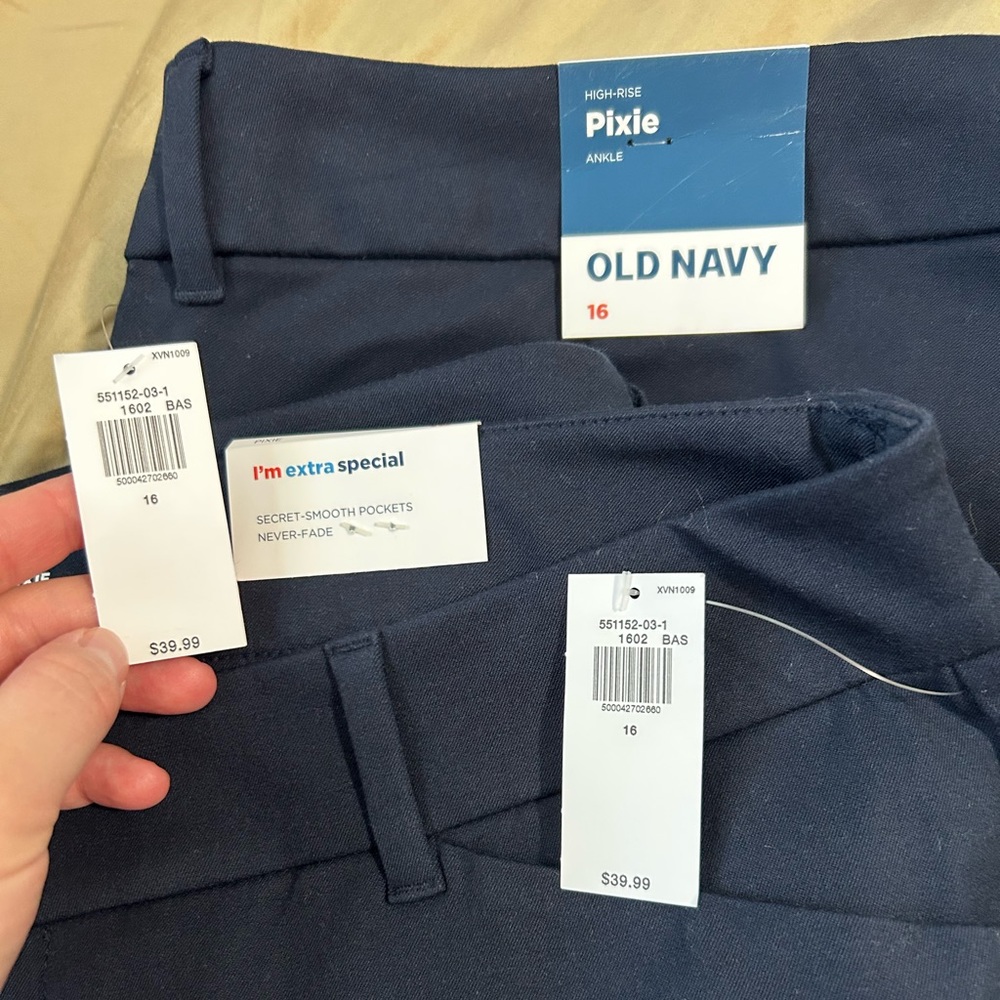 Old Navy Pixie Pants Ankle Length size 16 (2 pairs both new)